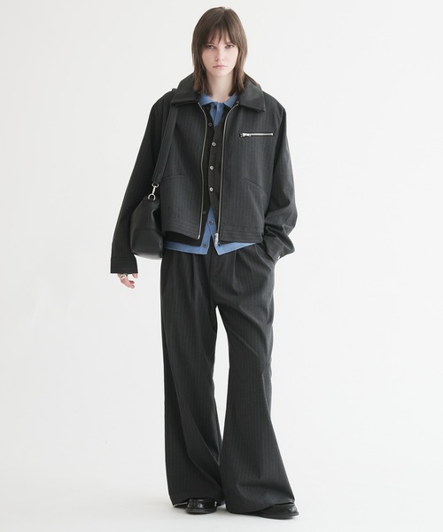 2WAY DOUBLE ZIP STRIPE JACKET/2WAYダブルジップストライプジャケット