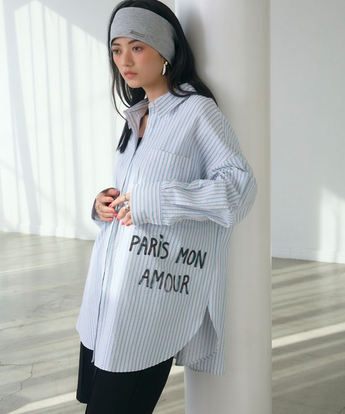 ELLEgirl(エルガール)の「プリントアソートBIGシャツ(シャツ/ブラウス・レディース・ピンク/ピンク系その他/サックスブルー・FREE)」の3枚目の写真