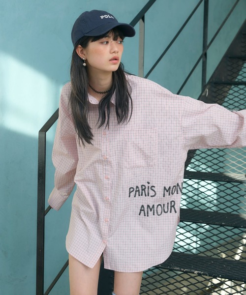 ELLEgirl(エルガール)の「プリントアソートBIGシャツ(シャツ/ブラウス・レディース・ピンク/ピンク系その他/サックスブルー・FREE)」の1枚目の写真