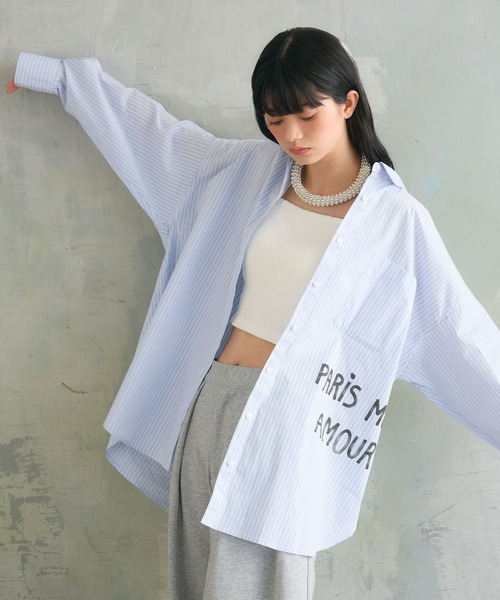 ELLEgirl(エルガール)の「プリントアソートBIGシャツ(シャツ/ブラウス・レディース・ピンク/ピンク系その他/サックスブルー・FREE)」の11枚目の写真