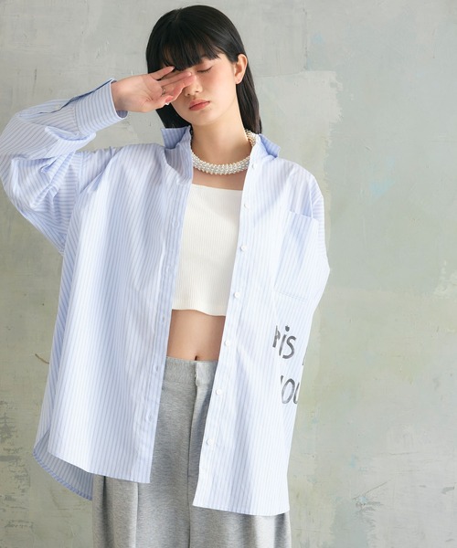 ELLEgirl(エルガール)の「プリントアソートBIGシャツ(シャツ/ブラウス・レディース・ピンク/ピンク系その他/サックスブルー・FREE)」の5枚目の写真