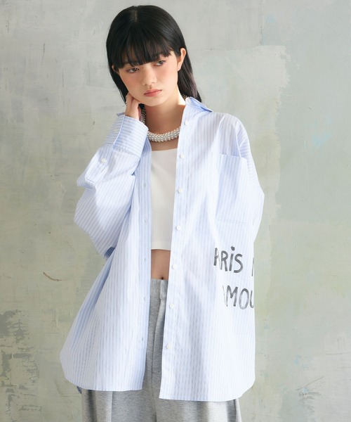 ELLEgirl(エルガール)の「プリントアソートBIGシャツ(シャツ/ブラウス・レディース・ピンク/ピンク系その他/サックスブルー・FREE)」の4枚目の写真
