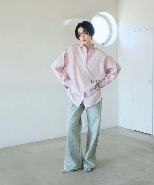 ELLEgirl(エルガール)の「プリントアソートBIGシャツ(シャツ/ブラウス・レディース・ピンク/ピンク系その他/サックスブルー・FREE)」の13枚目の写真
