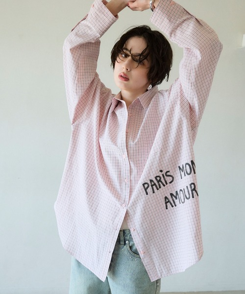ELLEgirl(エルガール)の「プリントアソートBIGシャツ(シャツ/ブラウス・レディース・ピンク/ピンク系その他/サックスブルー・FREE)」の7枚目の写真