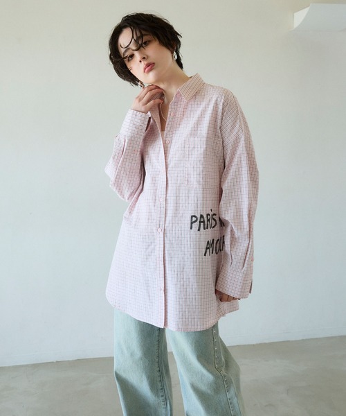 ELLEgirl(エルガール)の「プリントアソートBIGシャツ(シャツ/ブラウス・レディース・ピンク/ピンク系その他/サックスブルー・FREE)」の6枚目の写真