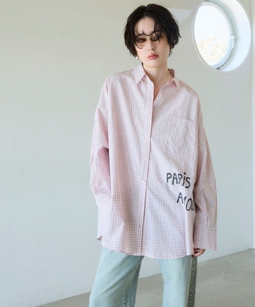 ELLEgirl(エルガール)の「プリントアソートBIGシャツ(シャツ/ブラウス・レディース・ピンク/ピンク系その他/サックスブルー・FREE)」の4枚目の写真