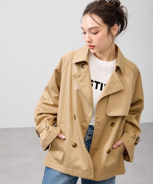 INGNI(イング)の「ミドル丈トレンチコート(トレンチコート・レディース・ライトベージュ/ネイビー/ベージュ・M)」の1枚目の写真