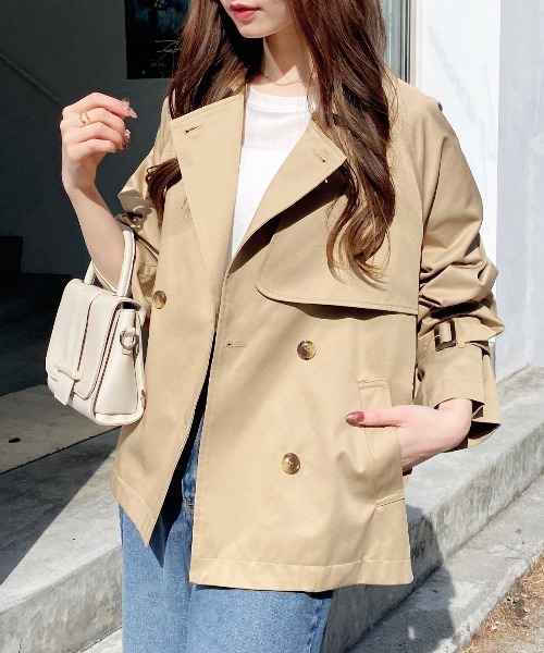 INGNI(イング)の「ミドル丈トレンチコート(トレンチコート・レディース・ライトベージュ/ネイビー/ベージュ・M)」の5枚目の写真