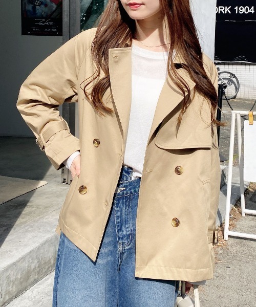 INGNI(イング)の「ミドル丈トレンチコート(トレンチコート・レディース・ライトベージュ/ネイビー/ベージュ・M)」の6枚目の写真