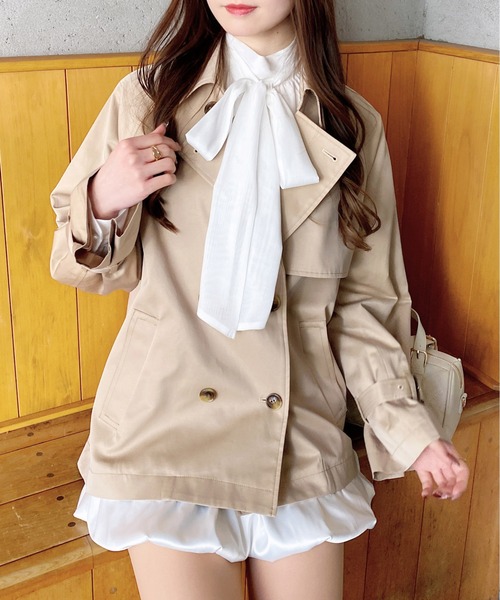 INGNI(イング)の「ミドル丈トレンチコート(トレンチコート・レディース・ライトベージュ/ネイビー/ベージュ・M)」の13枚目の写真