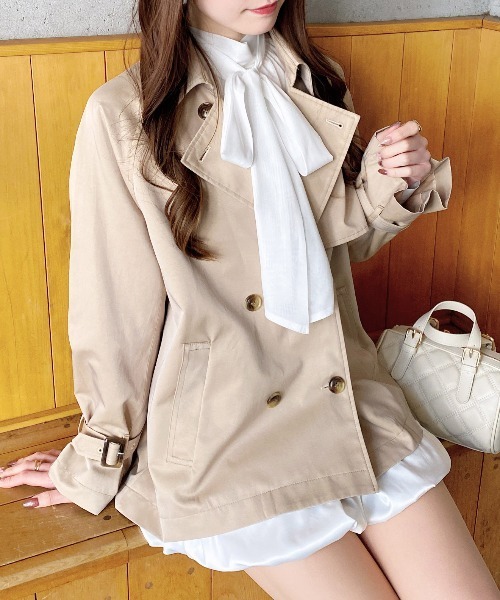 INGNI(イング)の「ミドル丈トレンチコート(トレンチコート・レディース・ライトベージュ/ネイビー/ベージュ・M)」の12枚目の写真