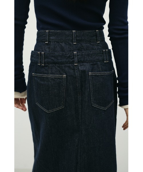 STYLEMIXER（スタイルミキサー）の「ダブルウエストデニムスカート（デニムスカート・レディース・インディゴブルー/アイボリー・MEDIUM/SMALL）」の17枚目の写真