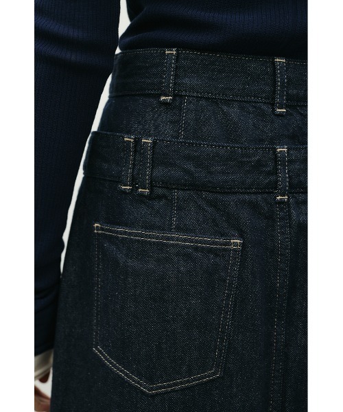 STYLEMIXER（スタイルミキサー）の「ダブルウエストデニムスカート（デニムスカート・レディース・インディゴブルー/アイボリー・MEDIUM/SMALL）」の18枚目の写真