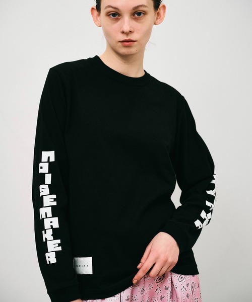 NOISE MAKER(ノイズメーカー)の「スリーブロゴプリントロンTEE(Tシャツ/カットソー・レディース・ホワイト/ブラック・M/S/XS)」の9枚目の写真