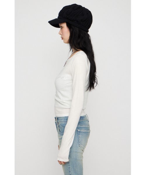 LAGUA GEM(ラグアジェム)の「SAME COLOR LETTERING トップス(Tシャツ/カットソー・レディース・オフホワイト/チャコールグレー/ネイビー・FREE)」の16枚目の写真