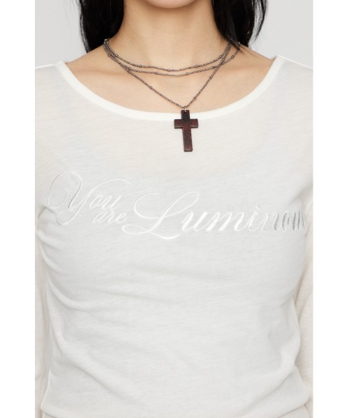 LAGUA GEM(ラグアジェム)の「SAME COLOR LETTERING トップス(Tシャツ/カットソー・レディース・オフホワイト/チャコールグレー/ネイビー・FREE)」の18枚目の写真