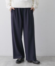 【洗える】ストレッチツイルワイドパンツ