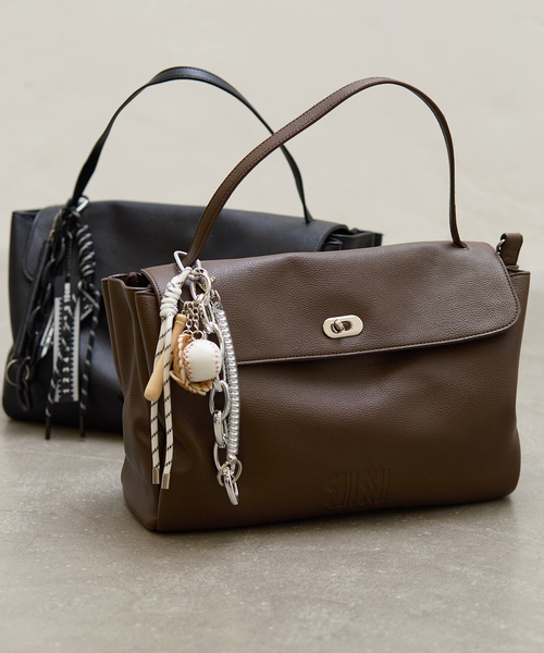 JOURNAL STANDARD（ジャーナルスタンダード）の「《追加》別注【VARNY/ヴァーニー】 LEICESTER（ショルダーバッグ・レディース・ブラック/ブラウン・FREE）」の3枚目の写真