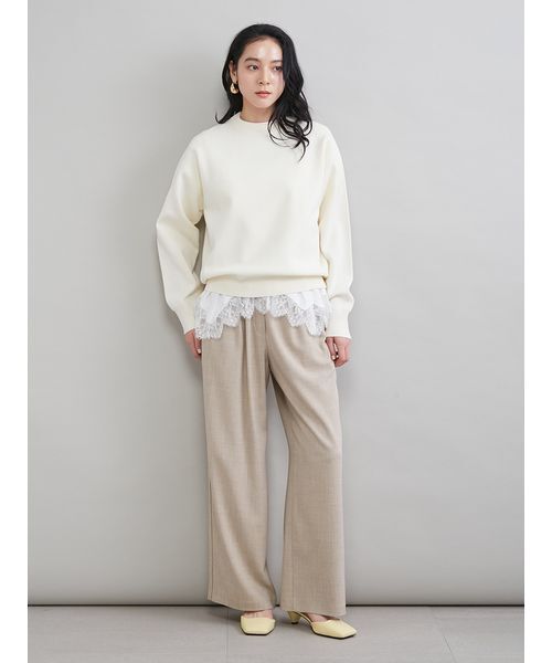 Mila Owen（ミラオーウェン）の「レースヘムレイヤードニット（ニット/セーター・レディース・ブラウン/グレー/ライトブルー/アイボリー・F）」の18枚目の写真