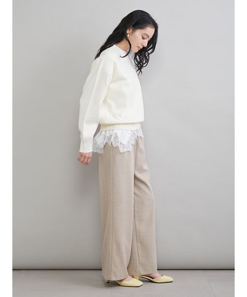 Mila Owen（ミラオーウェン）の「レースヘムレイヤードニット（ニット/セーター・レディース・ブラウン/グレー/ライトブルー/アイボリー・F）」の19枚目の写真