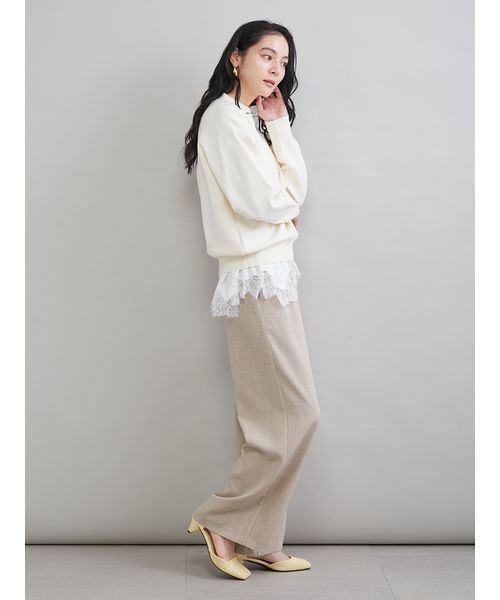 Mila Owen（ミラオーウェン）の「レースヘムレイヤードニット（ニット/セーター・レディース・ブラウン/グレー/ライトブルー/アイボリー・F）」の20枚目の写真