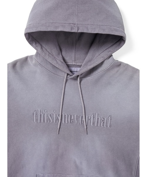 thisisneverthat(ディスイズネバーザット)の「Overdyed Embroidery Hoodie(パーカー・メンズ・チャコール/サンドグレー/パープル系その他・L/M/S/XL)」の6枚目の写真