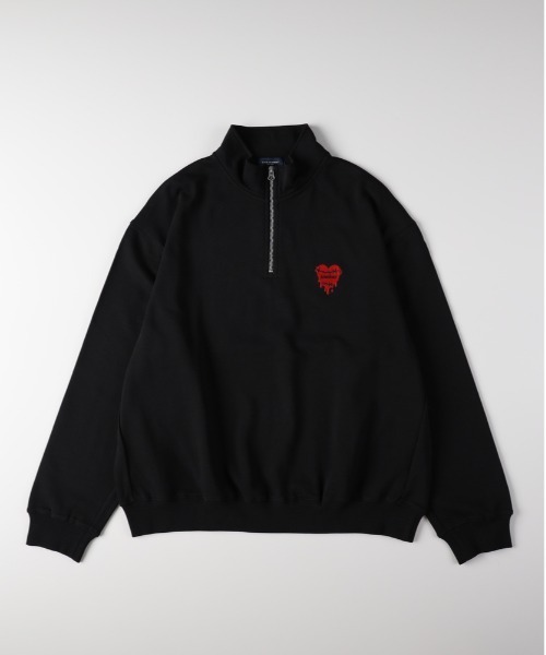 BACK NUMBER(バックナンバー)の「【BACK NUMBER】ワンポイントロゴハーフジッププルオーバー (スウェット / トレーナー / スタンドカラー / ビッグシルエット / ストリート / 古着ライク)(スウェット・メンズ・ブラック/ホワイト・S/M/L/XL)」の18枚目の写真