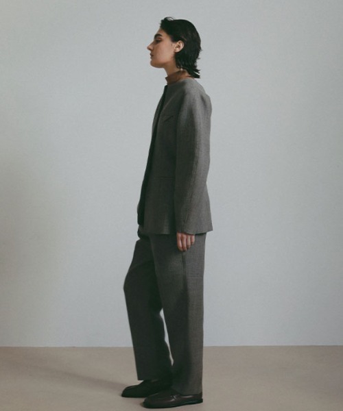 ETRE TOKYO（エトレトウキョウ）の「SANTEコンストラクティブジャケット（ノーカラージャケット・レディース・グレー/ネイビー・S/M）」の5枚目の写真