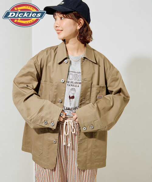 FREAK'S STORE(フリークスストア)の「限定展開 Dickies × FREAK'S STORE/ディッキーズ 別注 カバーオール(カバーオール・レディース・ブラック/チャコール/ベージュ/ネイビー・フリ-)」の7枚目の写真