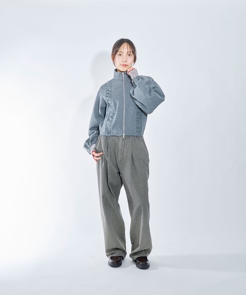 Nora Lily elle(ノラリリーエル)の「【Nora Lily】「elle」Bleached Hickory Gradation Pants(その他パンツ・レディース・ブルー/ブラック・FREE)」の8枚目の写真