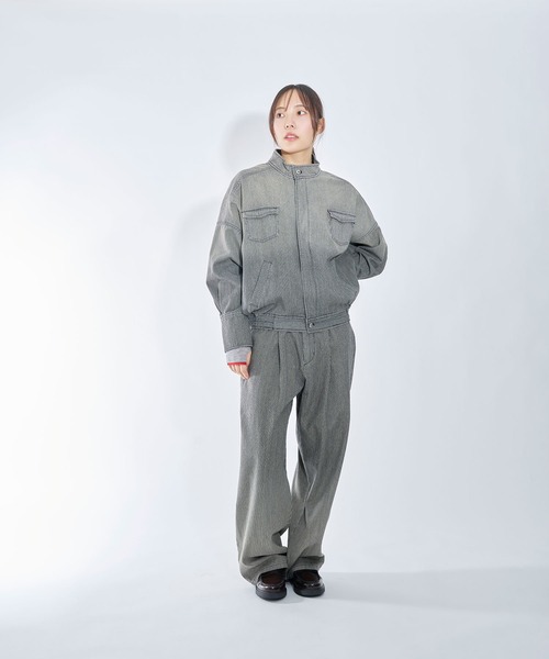 Nora Lily elle(ノラリリーエル)の「【Nora Lily】「elle」Bleached Hickory Gradation Pants(その他パンツ・レディース・ブルー/ブラック・FREE)」の7枚目の写真