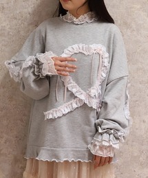 axes femme | フリルハートロングトレーナー(Tシャツ/カットソー)