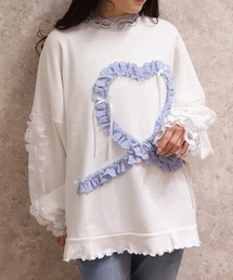 axes femme | フリルハートロングトレーナー(Tシャツ/カットソー)
