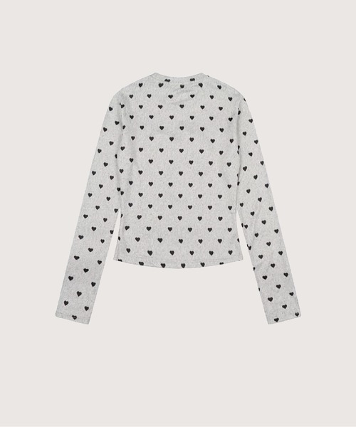 LA POMME petit(ラポミ・プチ)の「Cheerful Heart Motif T Shirt(Tシャツ/カットソー・レディース・グレー・FREE)」の6枚目の写真