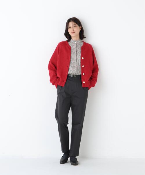 human woman(ヒューマンウーマン)の「【ウォッシャブル】スタンドフリルブラウス(シャツ/ブラウス・レディース・ケリーグリーン/ホワイト系その他3・MEDIUM)」の5枚目の写真