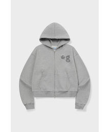GRUNDEN（グルンデン）の「HAND WORK HOODIE ZIP-UP (MELANGE GREY)（パーカー）」