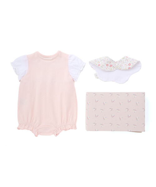 SLAP SLIP BABY（スラップスリップベビー）の「【ボックス付き】メロウ花柄＆恐竜ロンパース＋スタイセットベビー(70~80cm)（その他ベビーウェア・キッズ・ピンク/ブルー・80ｃｍ/70cm）」の6枚目の写真