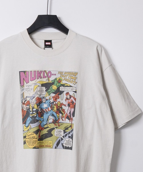 MARVEL(マーベル)の「【15】〔MARVEL/マーベル〕マーベルコミックプリント 半袖Tシャツ キャプテンアメリカ&スパイダーマン(Tシャツ/カットソー・メンズ・ブラック系1/ホワイト系2/ホワイト系1/ブラック系2・X-LARGE/LARGE/MEDIUM)」の1枚目の写真