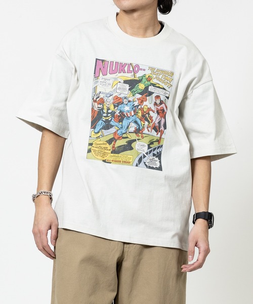 MARVEL(マーベル)の「【15】〔MARVEL/マーベル〕マーベルコミックプリント 半袖Tシャツ キャプテンアメリカ&スパイダーマン(Tシャツ/カットソー・メンズ・ブラック系1/ホワイト系2/ホワイト系1/ブラック系2・X-LARGE/LARGE/MEDIUM)」の5枚目の写真