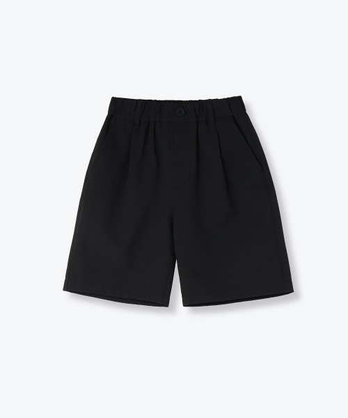 MUSINSA STANDARD KIDS（ムシンサスタンダードキッズ）の「ワイドシアサッカーウエストバンドショーツ[ブラック]（その他パンツ・レディース・その他・100/110/120/130/140/150/160）」の2枚目の写真