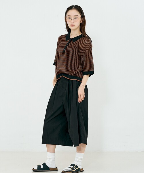 NOMINE(ノミネ)の「メッシュ ポロニット(ニット/セーター・レディース・パープル/ブラック/ブラウン/ライトグレー・フリー)」の5枚目の写真