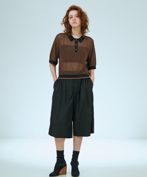 NOMINE(ノミネ)の「メッシュ ポロニット(ニット/セーター・レディース・パープル/ブラック/ブラウン/ライトグレー・フリー)」の10枚目の写真