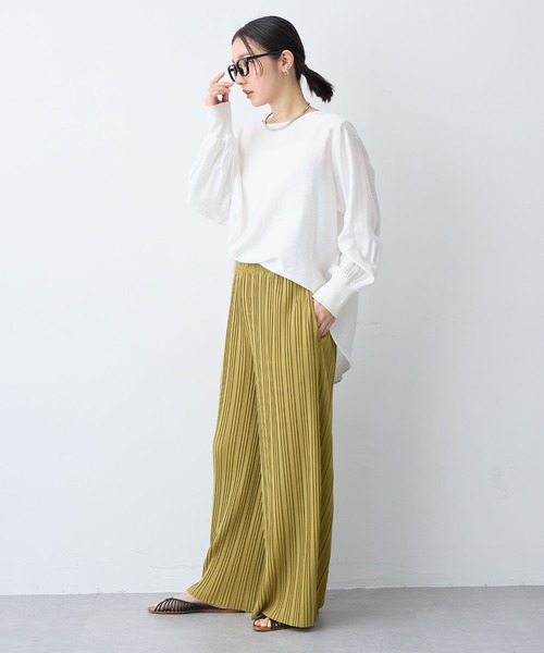 anyfee(エニフィー)の「【anyfee/大きいサイズ】セルフカットプリーツパンツ(2026SS)(その他パンツ・レディース・ベージュ/レオパード/イエロー系その他/ブラック・3L/4L/5L/LL)」の18枚目の写真