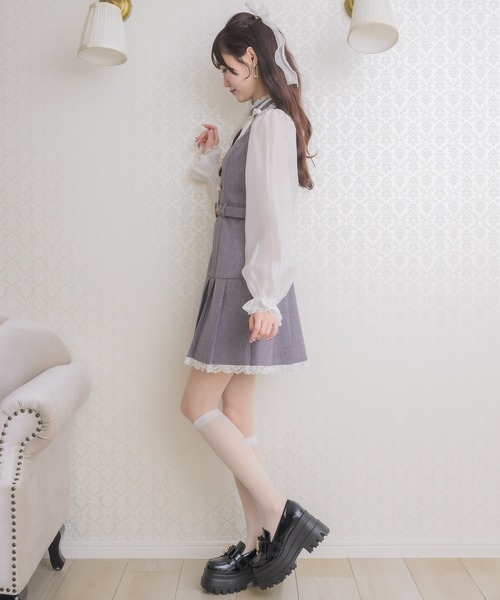 couture BY ROJITA(クチュールバイロジータ)の「チョーカーリボンプリーツデザインワンピース(ワンピース・レディース・ブラック/チャコールグレー/グレー・FREE)」の15枚目の写真