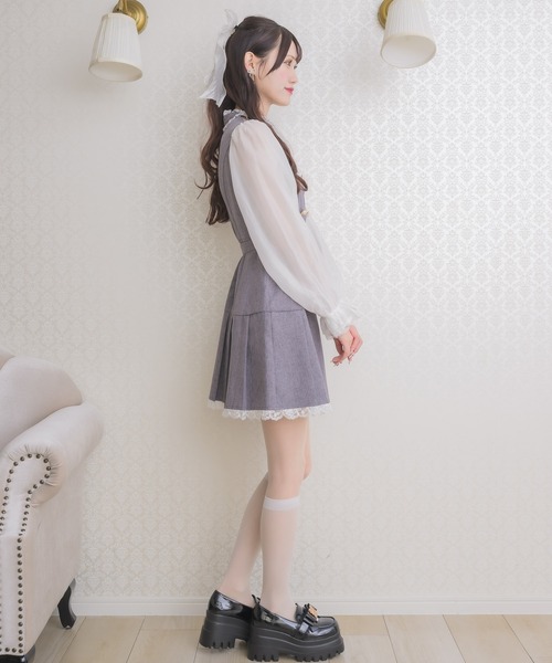 couture BY ROJITA(クチュールバイロジータ)の「チョーカーリボンプリーツデザインワンピース(ワンピース・レディース・ブラック/チャコールグレー/グレー・FREE)」の17枚目の写真