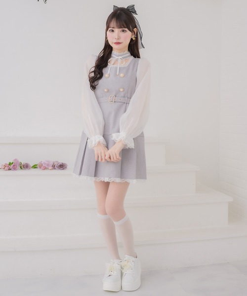 couture BY ROJITA(クチュールバイロジータ)の「チョーカーリボンプリーツデザインワンピース(ワンピース・レディース・ブラック/チャコールグレー/グレー・FREE)」の22枚目の写真