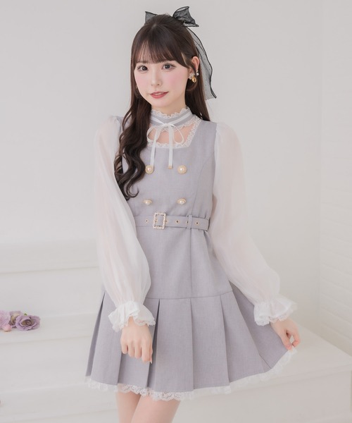couture BY ROJITA(クチュールバイロジータ)の「チョーカーリボンプリーツデザインワンピース(ワンピース・レディース・ブラック/チャコールグレー/グレー・FREE)」の18枚目の写真