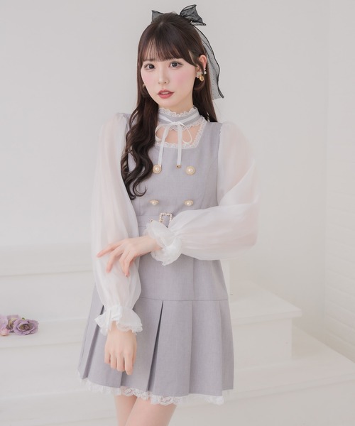 couture BY ROJITA(クチュールバイロジータ)の「チョーカーリボンプリーツデザインワンピース(ワンピース・レディース・ブラック/チャコールグレー/グレー・FREE)」の19枚目の写真