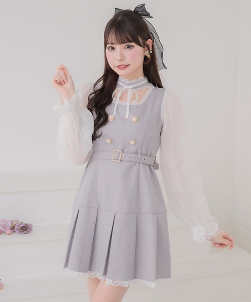 couture BY ROJITA(クチュールバイロジータ)の「チョーカーリボンプリーツデザインワンピース(ワンピース・レディース・ブラック/チャコールグレー/グレー・FREE)」の21枚目の写真