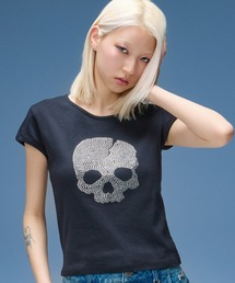 X-girl | RHINESTONE SKULL S/S BABY TEE(Tシャツ/カットソー)